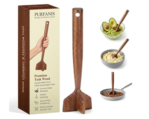 Triturador de Patatas de Madera, Picador de Carne, Utensilio de Cocina para el Hogar y Restaurantes, Herramienta de Madera Maciza para Machacar, Venta al por Mayor, Logotipo Personalizado - Product Image 3
