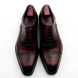 Goodyear Welt 뜨거운 판매 럭셔리 원피스 신발 남성 원래 비즈니스 드레싱 신발 Sapatos Para Hombre 사용자 정의 신발 남자