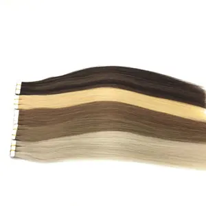 Cheveux brésiliens vierges produits les plus vendus bande de trame de peau droite dans les extensions de cheveux