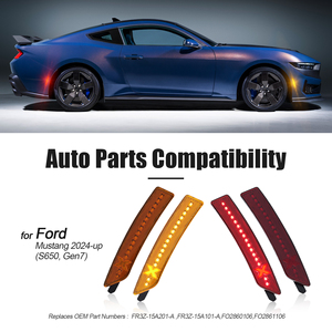 Juego de 4 Luces Laterales de Parachoques con Lente Rojo Anaranjado Específicas para Vehículo, para Ford Mustang S650 2024, Estilo X, LED - Product Image 2
