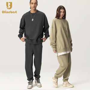 Produttore all'ingrosso 400 personalizzato Gsm cotone misto pile foderato girocollo felpe per le donne <span class=keywords><strong>e</strong></span> gli uomini <span class=keywords><strong>tuta</strong></span> - Product Image 1