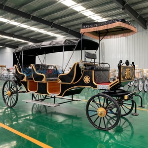 Sightseeing in Black with Sunshade Comfortable and Stylish Electric Sightseeing Horse Drawn Carriage - Product Image 5