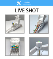 Cable de red Herramienta chapada en oro Enchufe gratis Ethernet RJ45 Cat5e Cat6 8P8C Conector de paso Enchufe modular sin herramientas