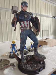Estatua de resina de alta gama de <span class=keywords><strong>Capitán</strong></span> <span class=keywords><strong>América</strong></span> de la película <span class=keywords><strong>Marvel</strong></span>, tamaño medio, para decoración. - Product Image 6