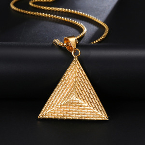Hip Hop Đồ Trang Sức Châu Phi Cổ Đại Ai Cập Kim Tự Tháp Mặt Dây Chuyền 18K Vàng Người Đàn Ông Của Đồ Trang Sức Thép Không Gỉ Vòng Cổ - Product Image 2