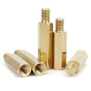 Entretoise hexagonale en laiton poli mâle-<span class=keywords><strong>femelle</strong></span>, poteau de support de carte mère, colonne de carte PCB, boulon <span class=keywords><strong>d</strong></span>'entretoise de carte mère, filetage UNC, 2 écrous - Product Image 5