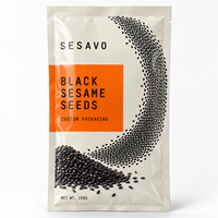 Sacs d'emballage personnalisés pour graines de sésame noir, sachets à trois soudures latérales, haute barrière, qualité alimentaire, en plastique laminé pour épices