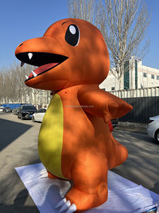 Costume de mascotte de <span class=keywords><strong>dragon</strong></span> de feu avec vêtements de dinosaures gonflables à souffleur d'air pour l'événement de fête de jeu de rôle - Product Image 2