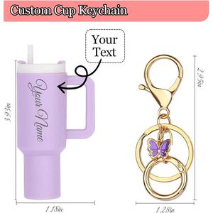 Mini taza tipo vaso <span class=keywords><strong>de</strong></span> 40oz, accesorios para vasos Stan, llavero con dije <span class=keywords><strong>de</strong></span> abeja, llavero para bálsamo <span class=keywords><strong>labial</strong></span>, pequeños regalos <span class=keywords><strong>de</strong></span> lujo - Product Image 3