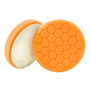 Tampons de polissage en mousse à logique hexagonale Orange de 6 pouces pour tampons de polissage DA tampon de polissage de détail de voiture