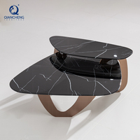Ensemble de table basse rotative italienne de forme spéciale mobilier complet de luxe table de salon en marbre naturel pour villa haut de gamme