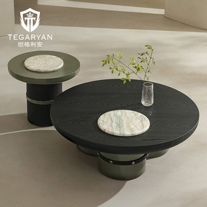 Mesa de <span class=keywords><strong>Centro</strong></span> Redonda de Diseño de Alta Gama, Juego de Mesa de <span class=keywords><strong>Centro</strong></span> de Piedra de Lujo Creativo, Mesa de <span class=keywords><strong>Centro</strong></span> Moderna para Sala de Estar - Product Image 1