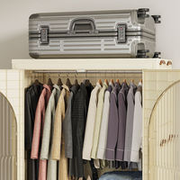 Armoire moderne de grande capacité pliable et mobile en PP Armoire de chambre à coucher pour vêtements Meubles de placard
