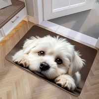 Tapis de bain et paillasson antidérapant en caoutchouc fabriqué à la machine, super absorbant, motif chien 3D, adapté aux animaux domestiques, idéal pour la maison, l'hôtel et le bureau