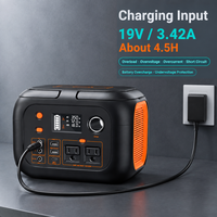 Station d'alimentation portable 296Wh 300W, alimentation 80000mAh AC DC USB-C, charge sans fil 10W, LED pour le camping, la randonnée et la secours en extérieur