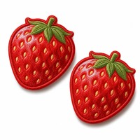 Patch brodé 3D personnalisé en forme de fraise, découpé et thermocollant, pour vestes, sacs, chapeaux, avec design d'alphabet en lettres anglaises