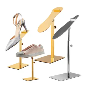 可调式定制不锈钢拉丝镜展示架女式提鞋支架架鞋架支架