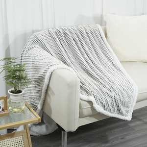 Manta de cama de lana de tamaño doble, mantas Súper suaves y cálidas para sofá, sofá y cama con textura de gofres, acogedoras, peludas y ligeras - Product Image 1