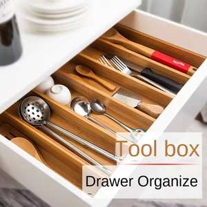 Organizador de Cajones de Bambú Extensible, Independiente, Rectangular, Multifuncional, Moderno, Minimalista, Ajustable y Combinable - Product Image 3