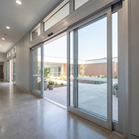 Porte coulissante en alliage 6063 T5 thermolaqué, résistance côtière, sans déformation, anti-corrosion, testée en atmosphère salée, longue durée de vie