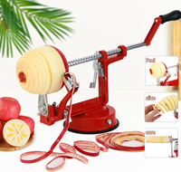 Handmatige roterende appel-schiller, -ontpitter en -snijder met roestvrijstalen mes - multifunctionele groente- en fruitschiller voor de keuken