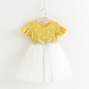 Shopping en ligne en Inde Robe tutu d'été à pois pour bébés filles - Product Image 4