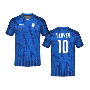 Hot Bán Thiết Kế Miễn Phí Moq 10 Giao Hàng Nhanh Chóng Số 10 Màu Xanh Bóng Đá Jersey Cao Đẳng Bóng Đá Jersey Tùy Chỉnh