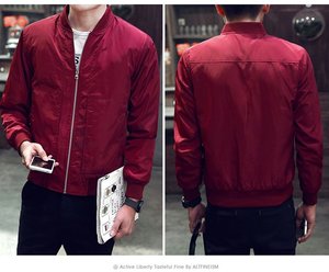 <strong>Men</strong> Bomber <strong>Jacket</strong> Thin <strong>Men</strong> <strong>Baseball</strong> <strong>Jackets</strong> Coat Solid Color Casual <strong>Jacket</strong> Overcoat <strong>for</strong> <strong>Men</strong> - Product Image 5