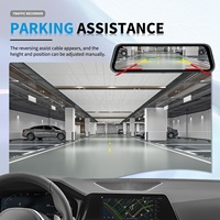 Podofo 9.66'' IPS Écran Tactile 1080P Double Objectif Caméra de Tableau de Bord Rétroviseur avec Assistance à la Marche Arrière Enregistrement en Boucle OEM ODM Usine