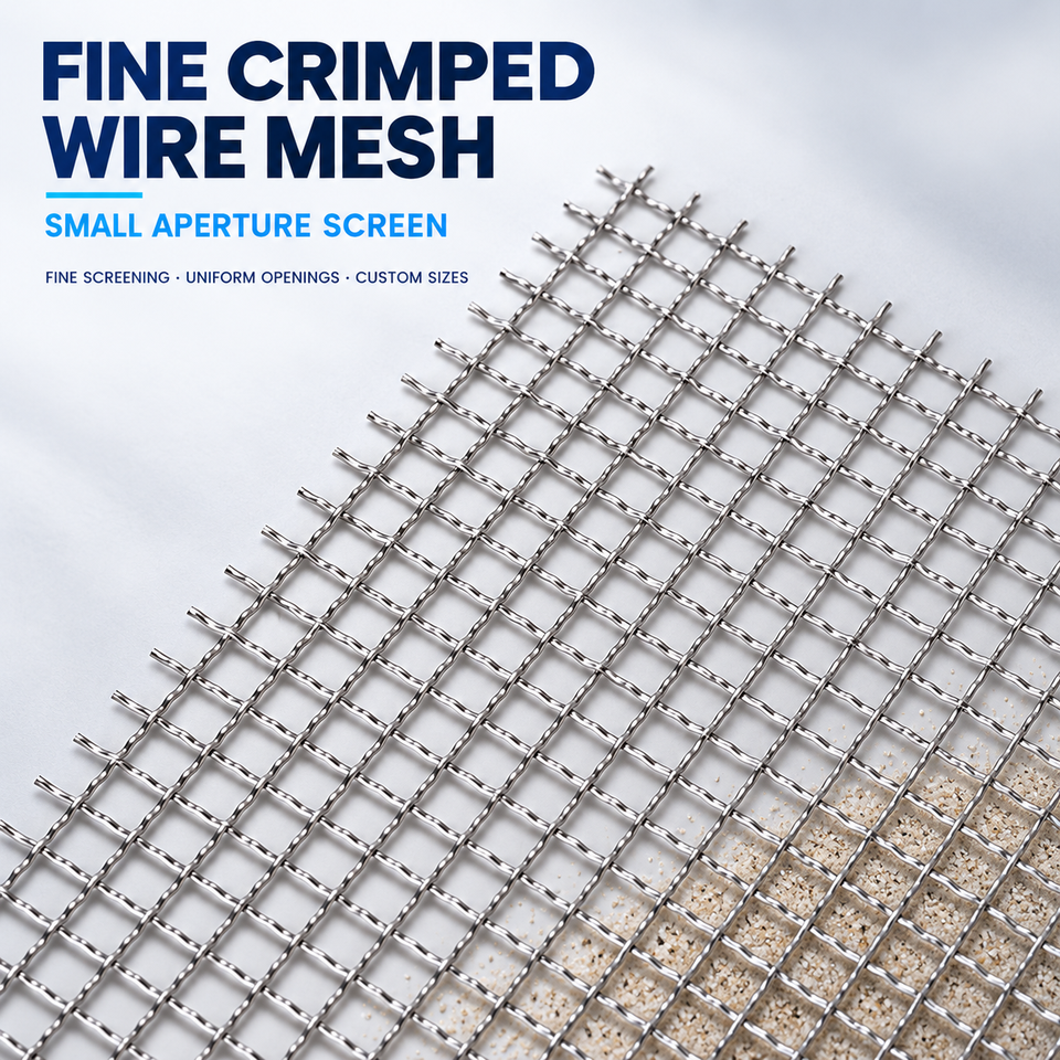 Fine Stainless Steel Crimped Wire Mesh Small Aperture Woven Screen for ...
