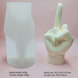 Moule en silicone écologique blanc pour bougies et pots avec couvercle et emballage en boîtes, motif Geste de la victoire - Product Image 4