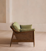Canapé Chesterfield Rétro Style Ferme Moderne Minimaliste avec Revêtement en Velours, Rembourrage en Éponge, Pieds en Bois de Chêne Massif, Trois Places, Support de Lit, pour Salon