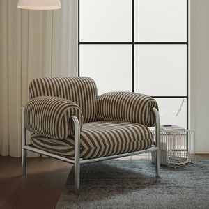 Poltrona a Righe Stile Bauhaus Vintage Murei Home per Soggiorno <span class=keywords><strong>e</strong></span> Camera da Letto, Uso Relax - Product Image 3