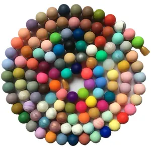 Fashion silicone beads 19MM bulk baby necklace bracelet non-toxic food grade silicone round focal beads for pens