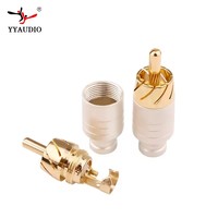 Conector macho RCA Jack chapado en oro OEM ventas al por mayor DIY HIFI HI-END Audio Video AC Cable 4mm