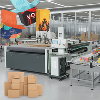 Máquina de Corte de Cajas de Cartón Rígido de Tecnología Avanzada, con Esquinas Redondeadas y Doble Cabezal, Cortadora Plana Saga con Cortador en V
