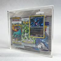 Étui de présentation moderne en acrylique transparent pour 3 packs de cartes Pokémon sous blister, support de protection premium de 8 mm d'épaisseur pour TCG