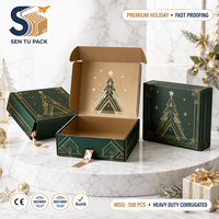 Boîte d'expédition de Noël personnalisée avec logo, en carton ondulé, boîte de couleur, emballage pliable, boîte cadeau pour l'expédition des fêtes