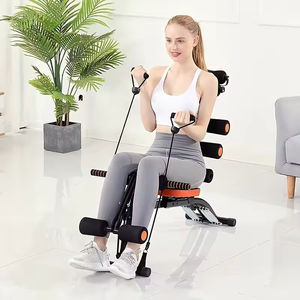 Banc de musculation réglable 6-en-1 pour la salle de sport à domicile. Équipement de fitness parfait pour les exercices abdominaux avec cordon de tension dorsal - Product Image 4