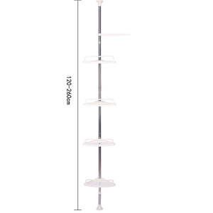 Étagère de <span class=keywords><strong>douche</strong></span> d'angle réglable autoportante moderne personnalisée Étagère de salle de bain télescopique en <span class=keywords><strong>acier</strong></span> à 4 niveaux - Product Image 2