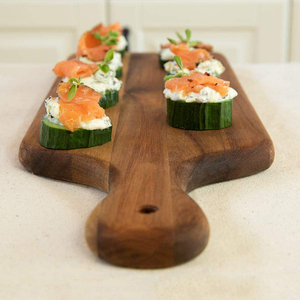<span class=keywords><strong>Planche</strong></span> à découper rectangulaire en <span class=keywords><strong>bois</strong></span> d'acacia avec poignée Gravure laser personnalisée pour la cuisine à domicile - Product Image 2