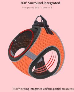 클래식 스타일 반사 고양이 하네스 가죽 끈 세트 내구성 통기성 나일론 메쉬 패브릭 부드러운 개인화 된 야외 워킹 페팅 - Product Image 4