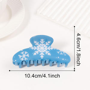 Pince à cheveux de Noël à l'herbe à chat avec flocon de neige et pince requin – Adorables accessoires de cheveux de vacances pour femmes - Product Image 4