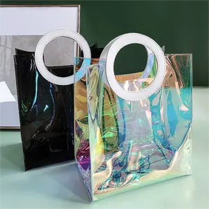 Sac à main en PVC transparent personnalisé pour l'emballage de cadeaux et de produits d'impression