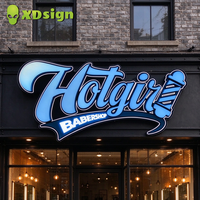 Enseigne lumineuse 3D personnalisée monocolore avec panneau arrière en acrylique, lettres en métal pour la décoration murale de bars, magasins et restaurants