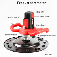 Ponceuse murale électrique portative 220V pour ciment et mortier, machine de finition, polisseuse à mastic, meuleuse pour sols et murs avec moteur renforcé