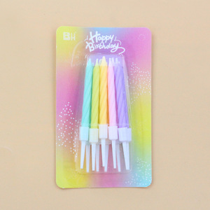<span class=keywords><strong>เทียน</strong></span>วันเกิดพาราฟินทรงกรวยหลากสี พร้อมการ์ดอวยพรวันเกิด บรรจุภัณฑ์แบบซองสุญญากาศ 10 แพ็ค - Product Image 3
