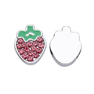 Ciondoli a forma di fragola da 8 mm all'ingrosso, in lega metallica, scorrevoli, per braccialetti per bambini, cinturini e creazione di gioielli da donna - Product Image 2