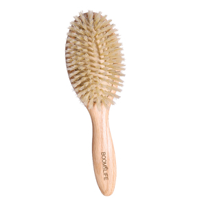<span class=keywords><strong>Spazzola</strong></span> Districante e Lisciante in <span class=keywords><strong>Legno</strong></span> con Setole Naturali <span class=keywords><strong>di</strong></span> Cinghiale Bianche e Perni in Nylon <span class=keywords><strong>per</strong></span> Donna, con Cuscinetto - Product Image 1