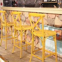 CDG Moderne X-Back Chaises de mariage pour fêtes en plein air Meubles à dossier croisé en aluminium antique Salle à manger Home Bar Fêtes de mariage en plein air